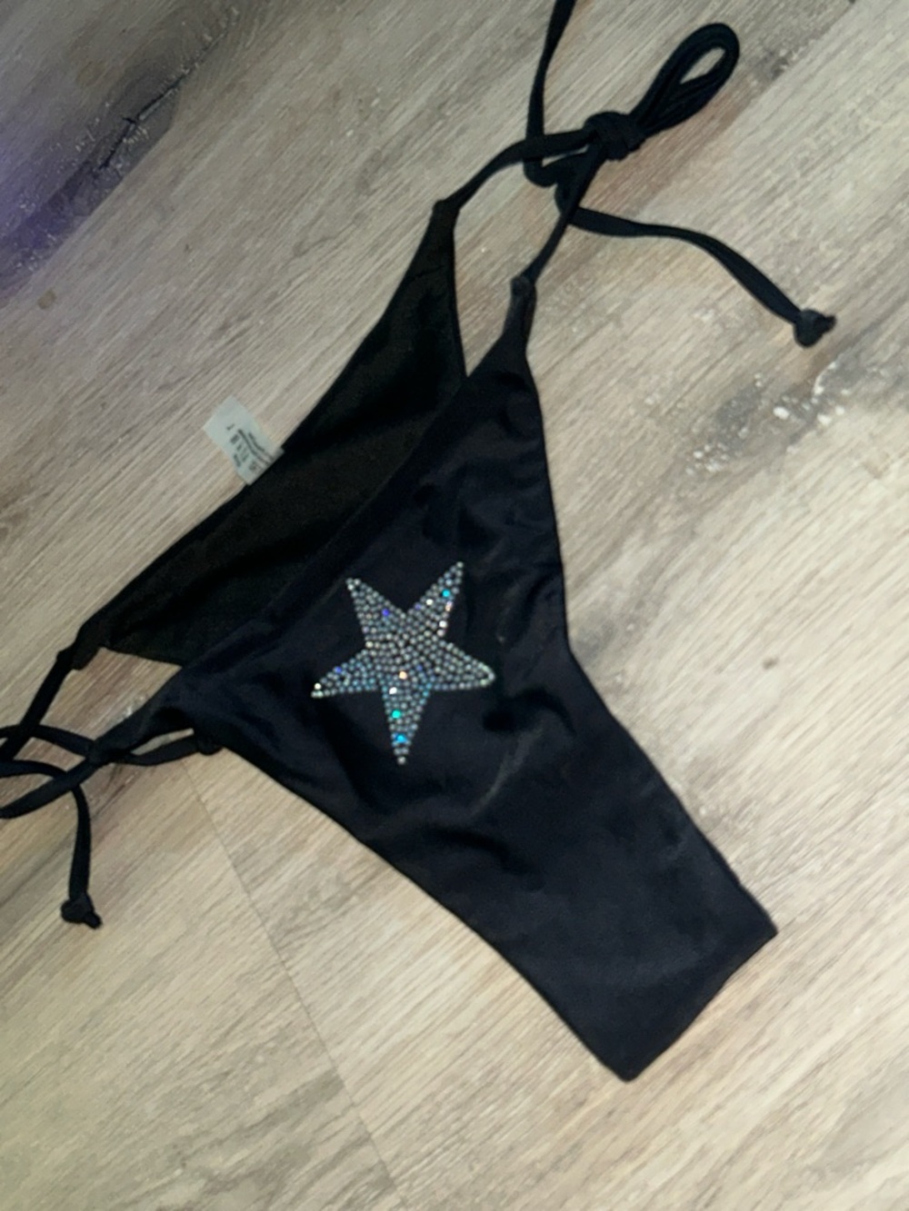 Black Rhinestone Star Bikini thing Bottom